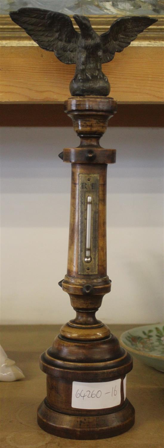 Unusual wood-turned thermometer